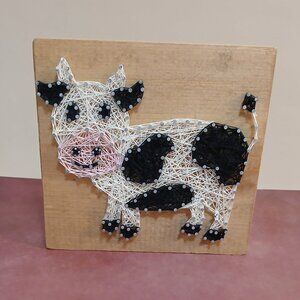 String Art-Shelf/Wall Decoration-Things Made by Strings-Cow